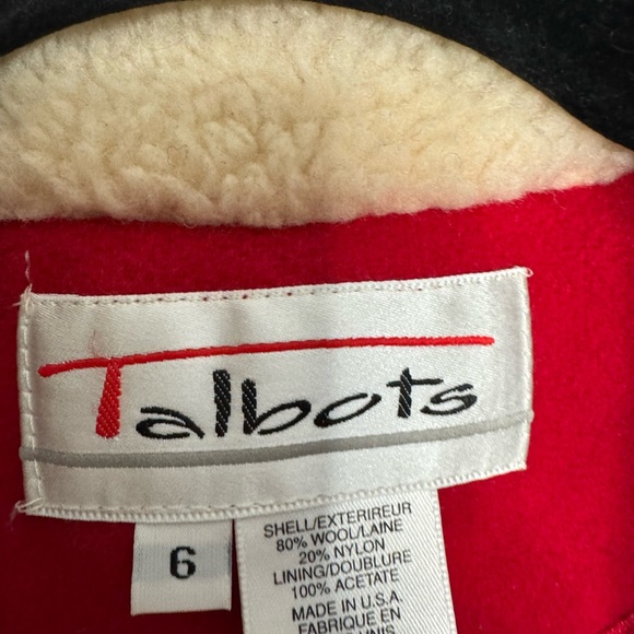 Talbots Vibrant Red Pea Jacket - Picture 5 of 9